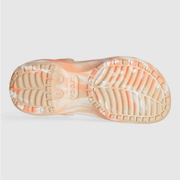 Crocs Platform Marbled Swirl Slip On Comfort Clogs in Pastel Peach & Tan Size 6 - Picture 5 of 5